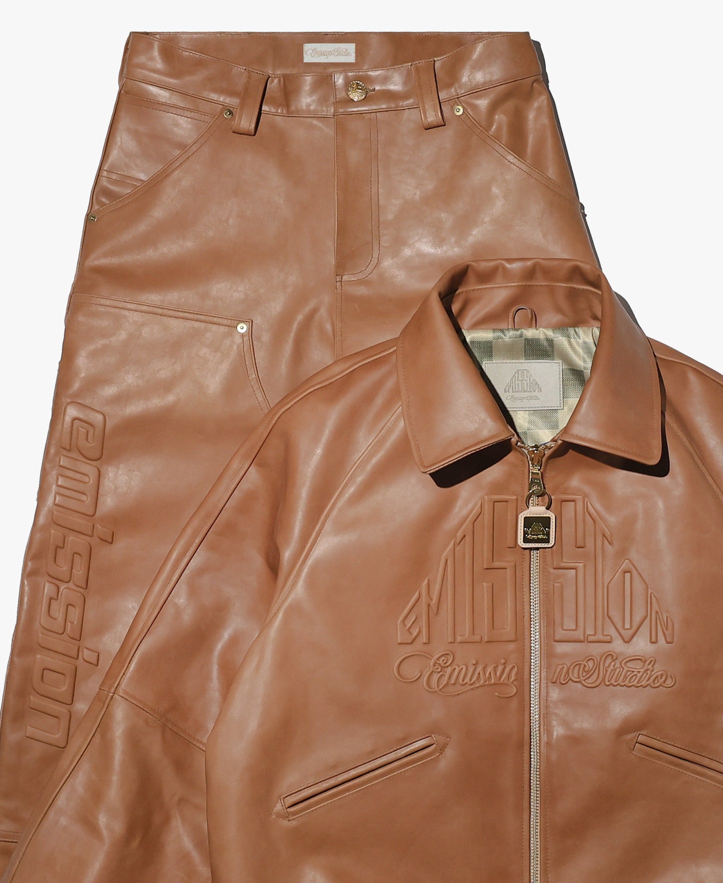 EMISSION Leather Jacket【Brown】