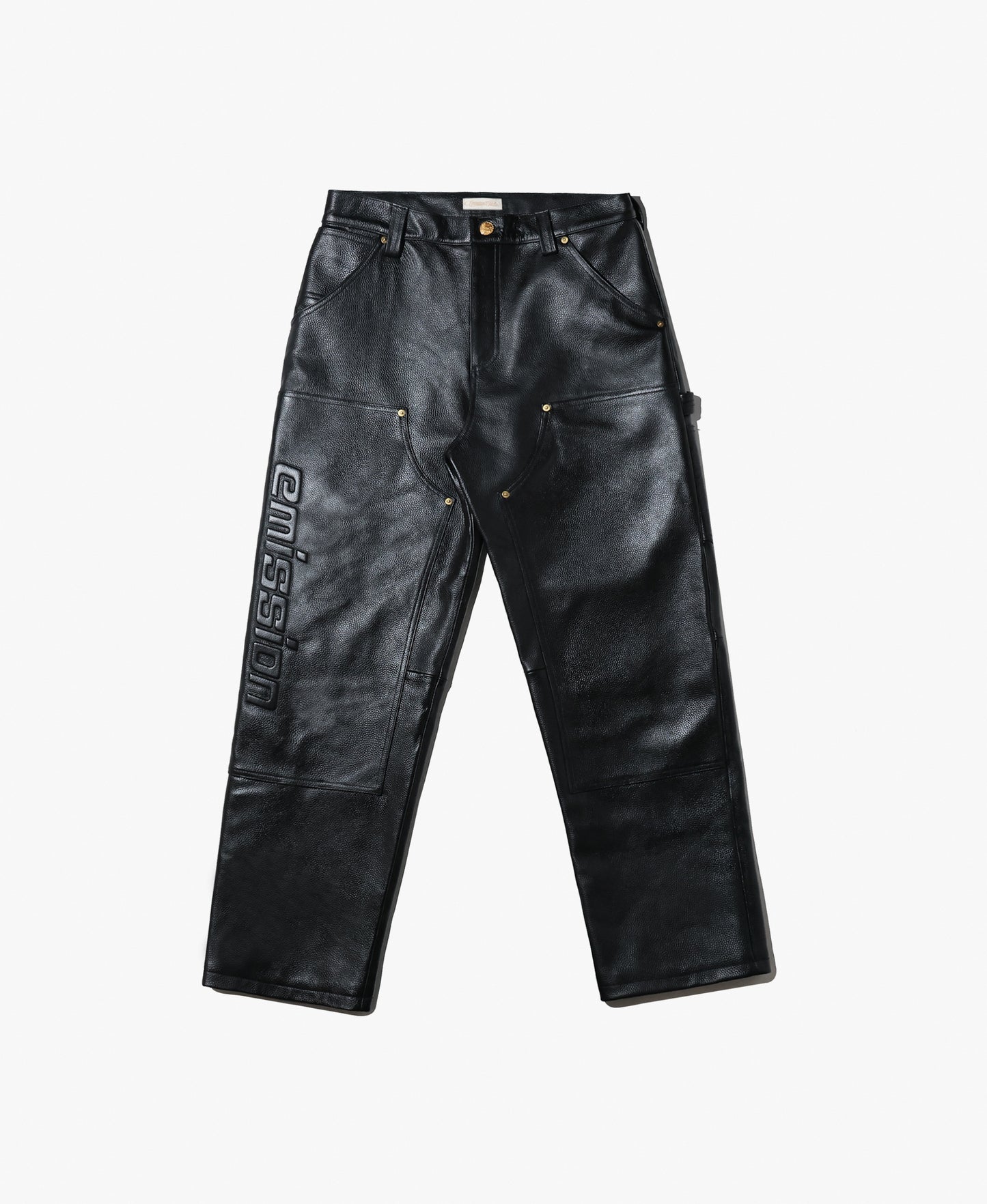 EMISSION Leather Double Knee Painter Pants【Black】