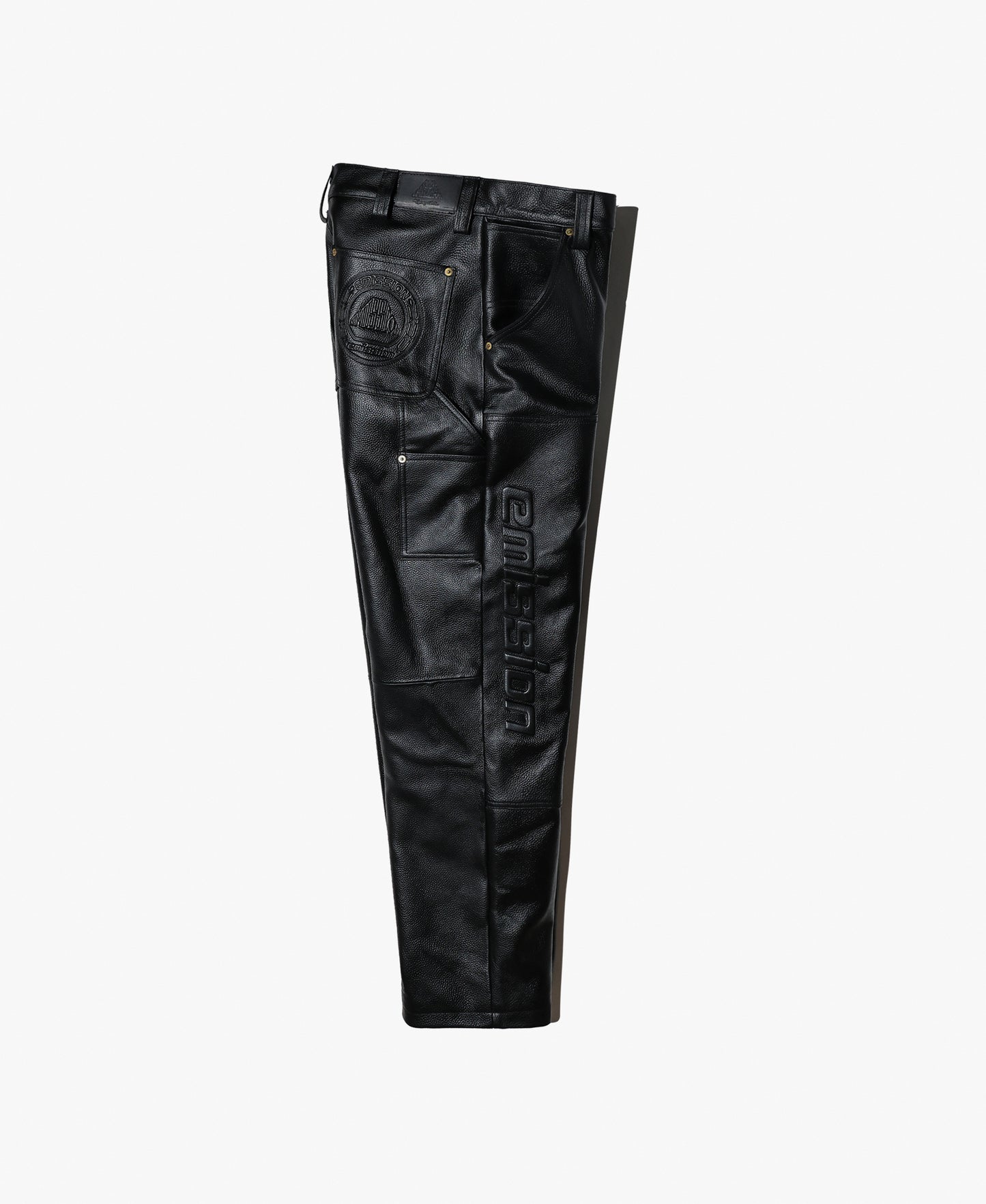 EMISSION Leather Double Knee Painter Pants【Black】