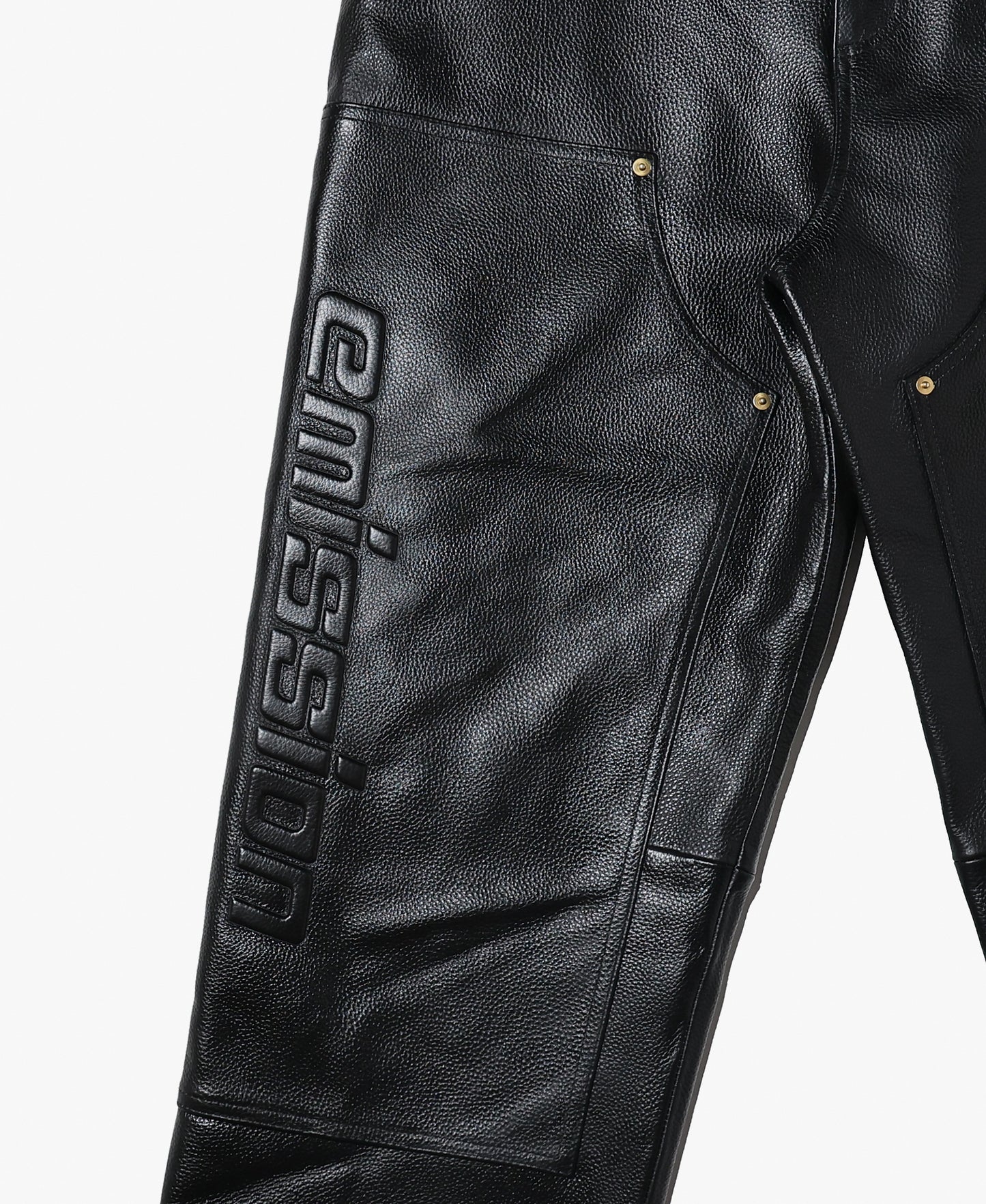 EMISSION Leather Double Knee Painter Pants【Black】