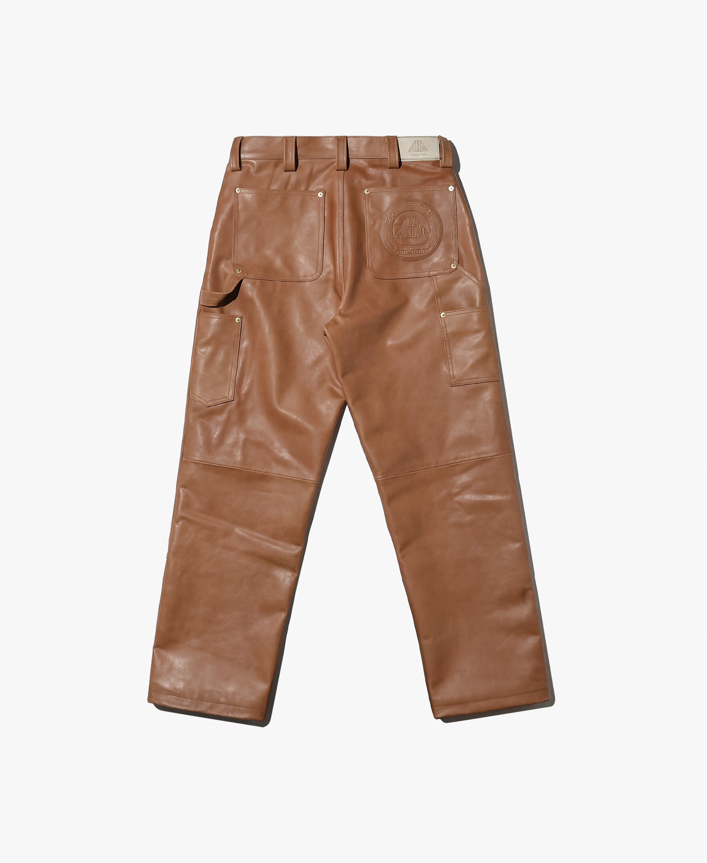 EMISSION Leather Double Knee Painter Pants【Brown】