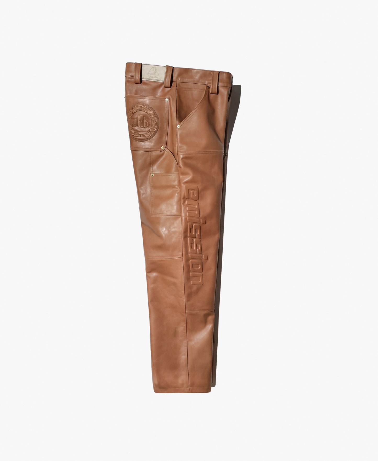 EMISSION Leather Double Knee Painter Pants【Brown】